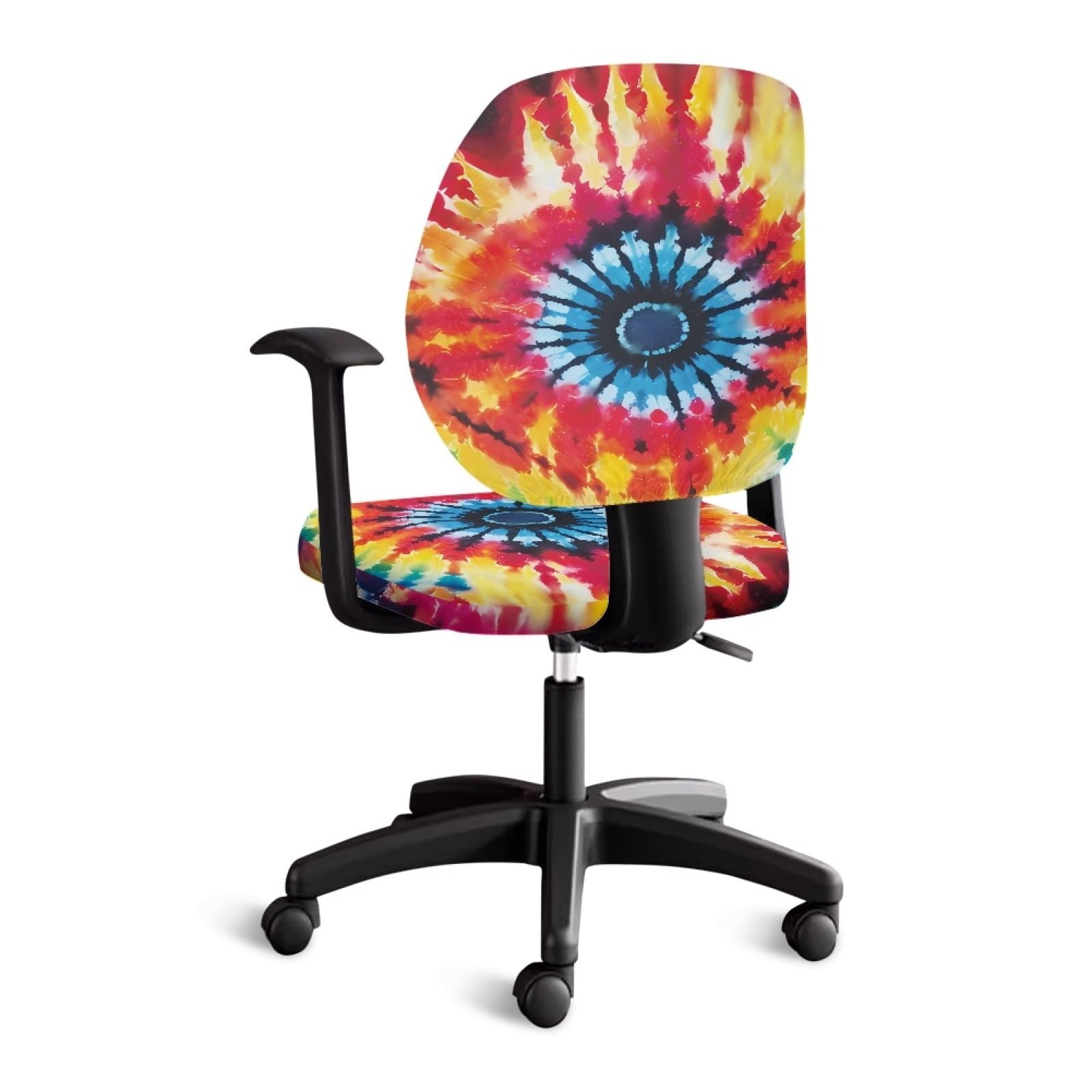 Colorful Tie Dye Computer Office Chair Cover for Polyester Desk Task Chair Sl...
