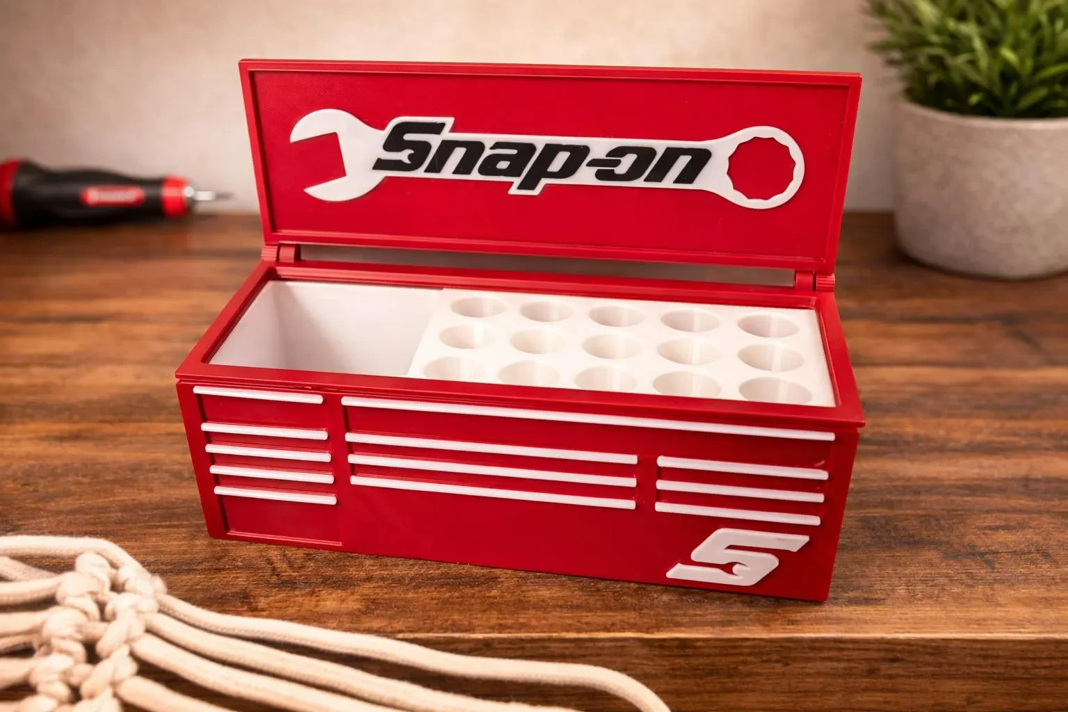 Snap On-Inspired Mini Toolbox Organizer - Desk Organizer