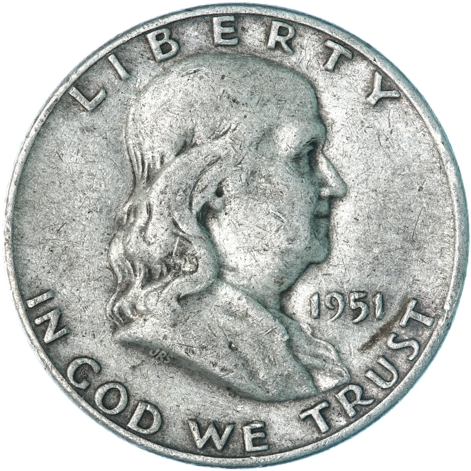 1951 D Franklin Half Dollar Fine 90% Silver