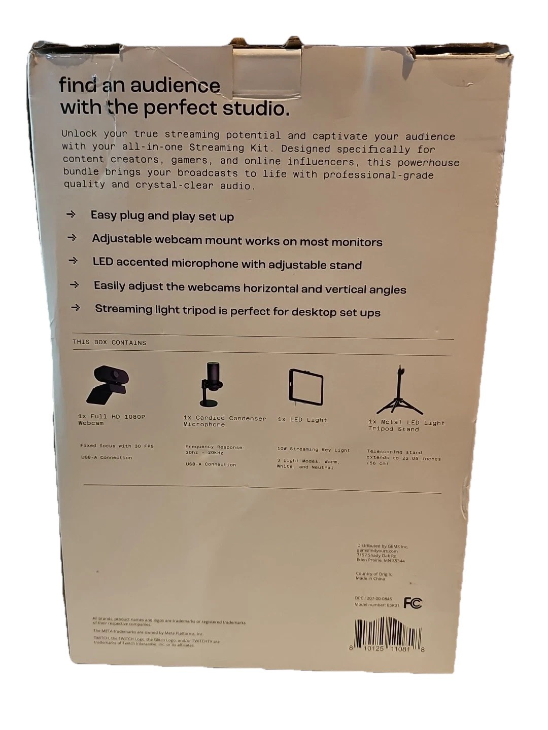 North Complete Creator Streaming Kit Webcam Mic Light USB New Box Damage