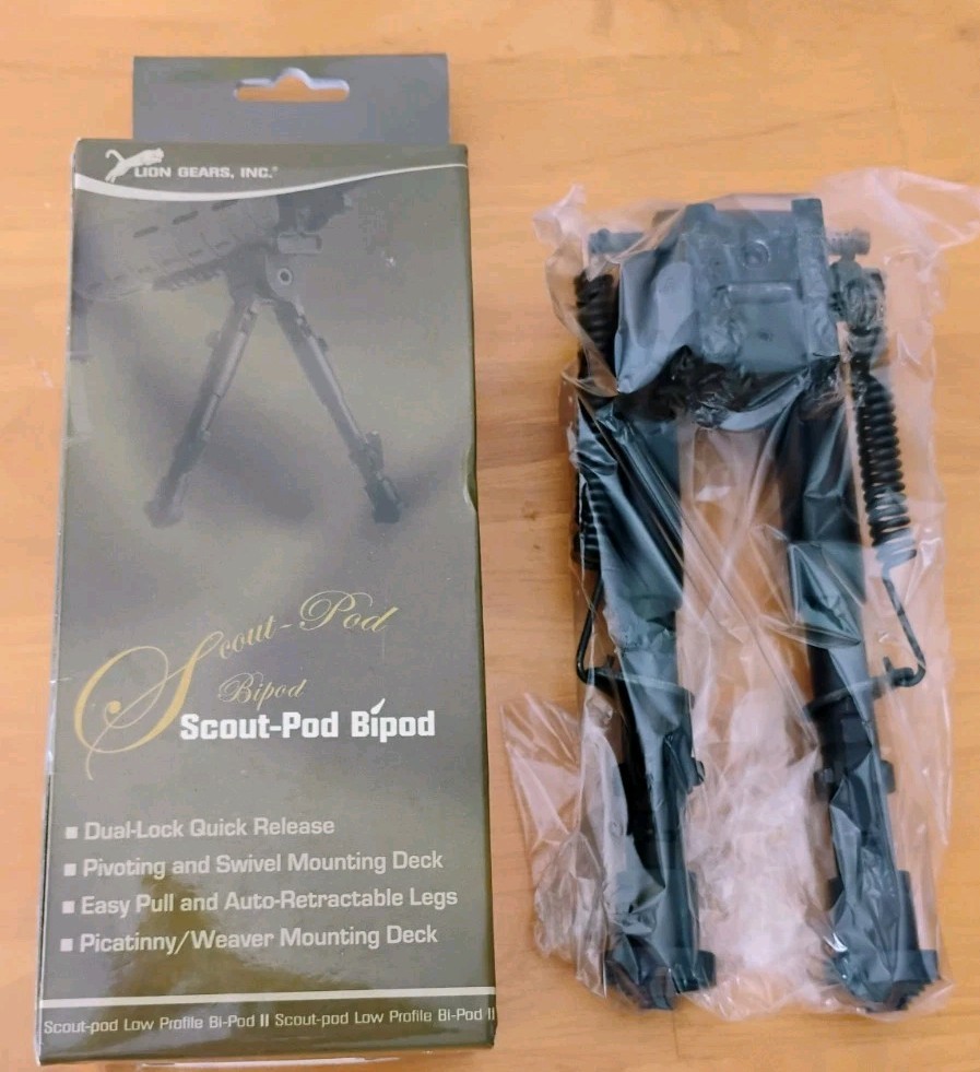Scout-Pod Tactical Spring-Lock Folding Bi-pods with Integrated Swivelable NEW