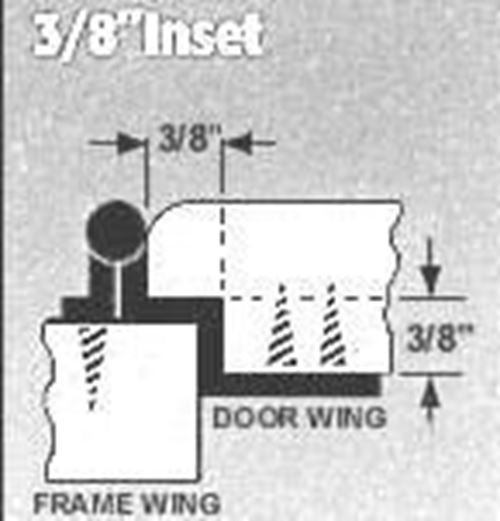 Pair 3/8" Inset/Offset Copper Self Closing Hinges L-H0104AC-SR-O