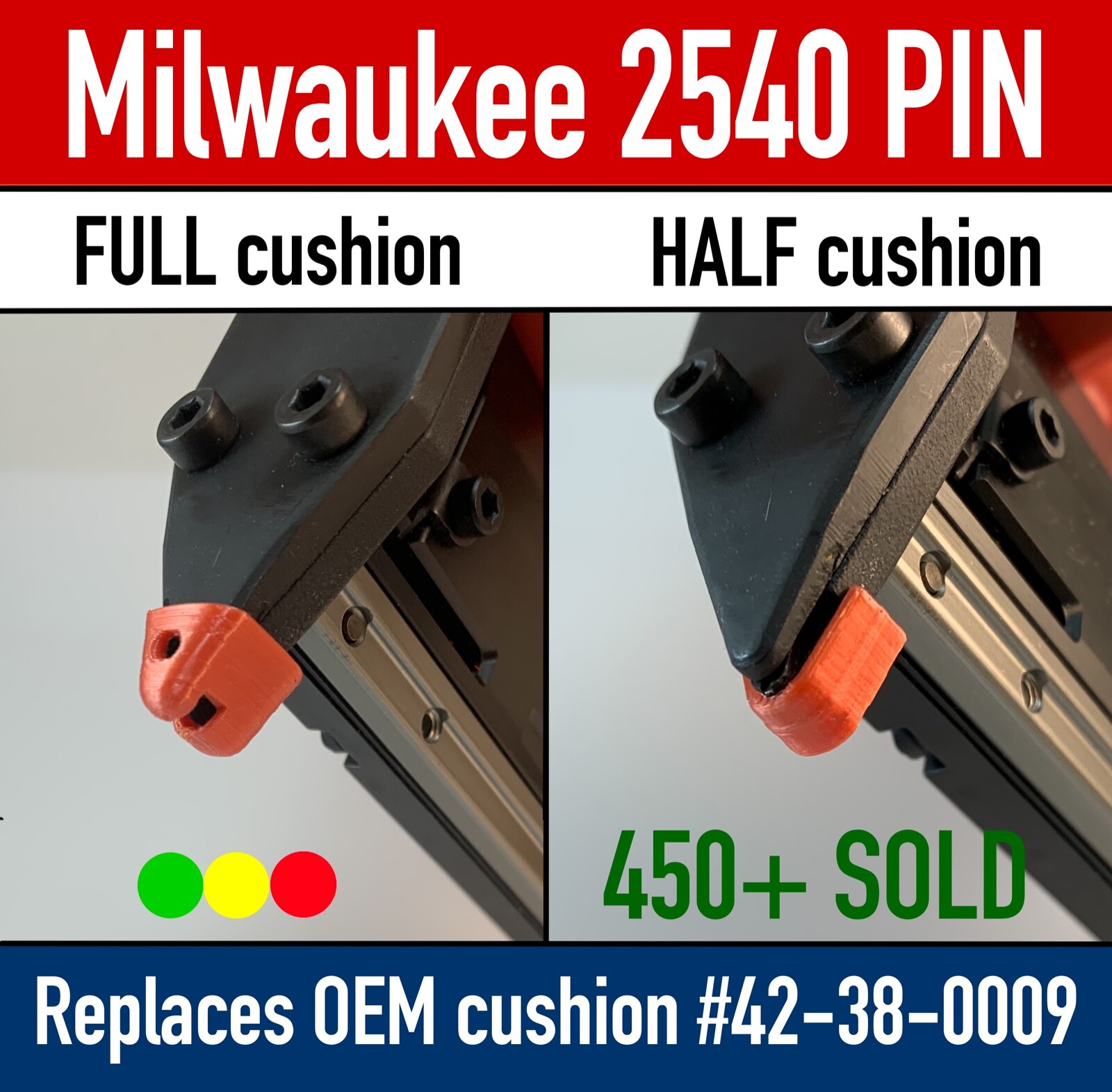 Milwaukee 2540 PIN Nailer-Replacement No Mar Tips for #42-38-0009 v5