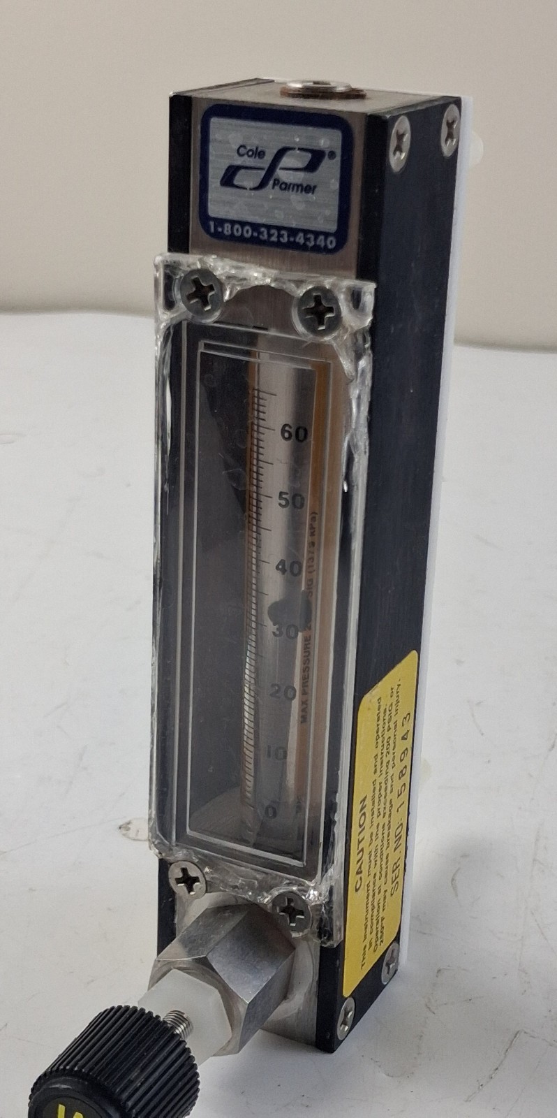 Cole Parmer Flowmeter N054-17 SN 158943