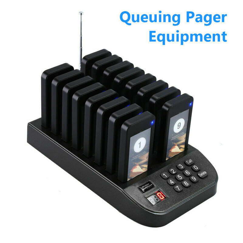 Restaurant Pager Calling Button Keypad+16 Receiver Wireless Paging Queue System