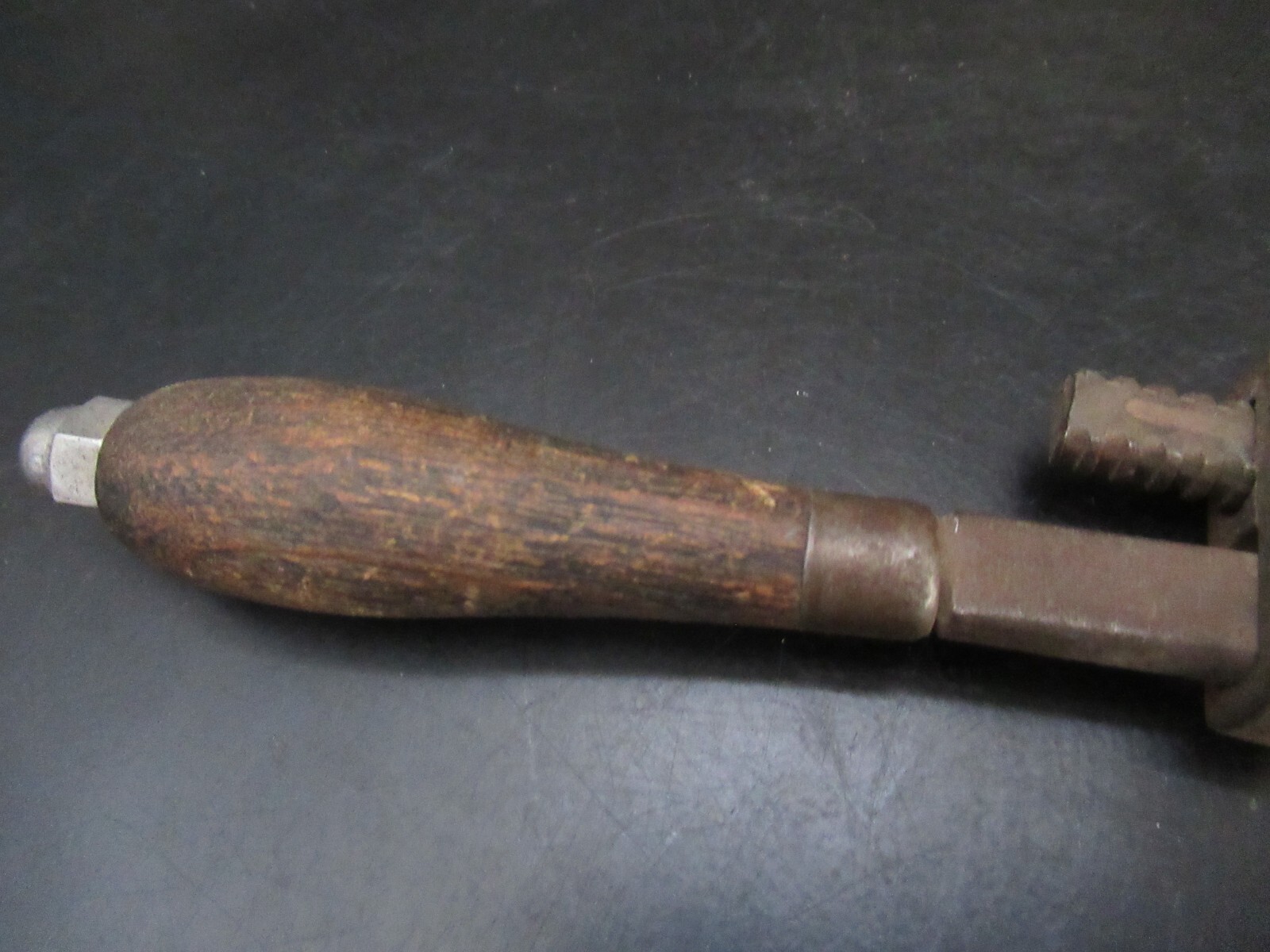 Vintage MONKEY PIPE WRENCH Wood Handle Antique Hand Tool