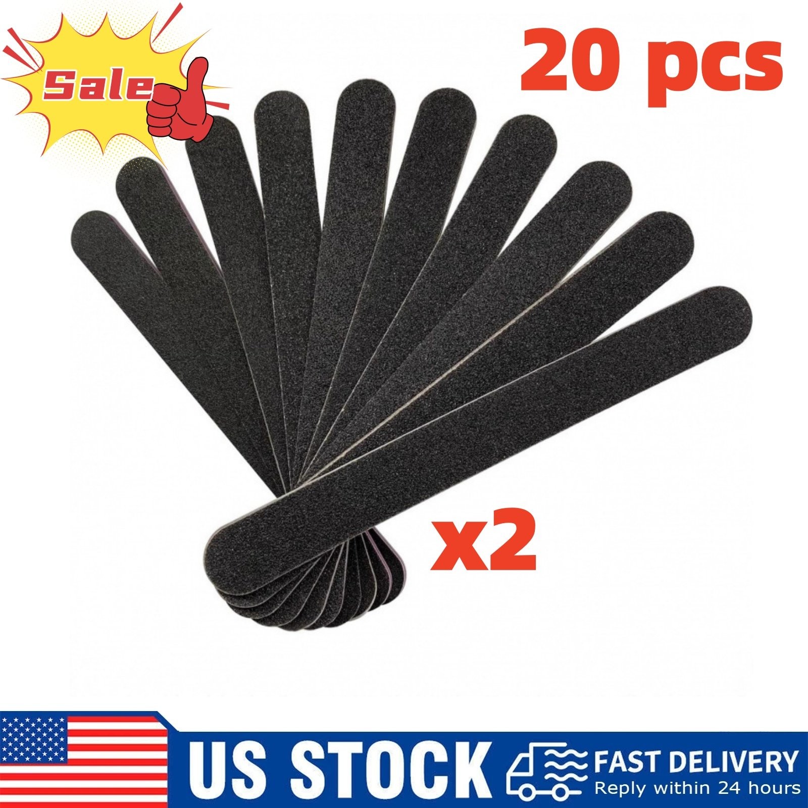 Nail File 20 PCS Professional Double Sided 100/180 Grit Nail Files Emery Board