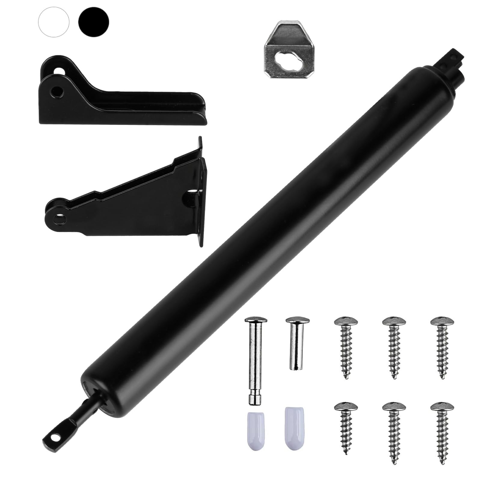 1 PCS Black Pneumatic Screen Storm Door Closer Bracket Adjustable Spring