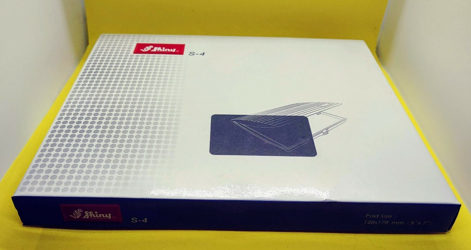 Shiny S-4 Large Stamp Pad 5" x 7" Black Ink