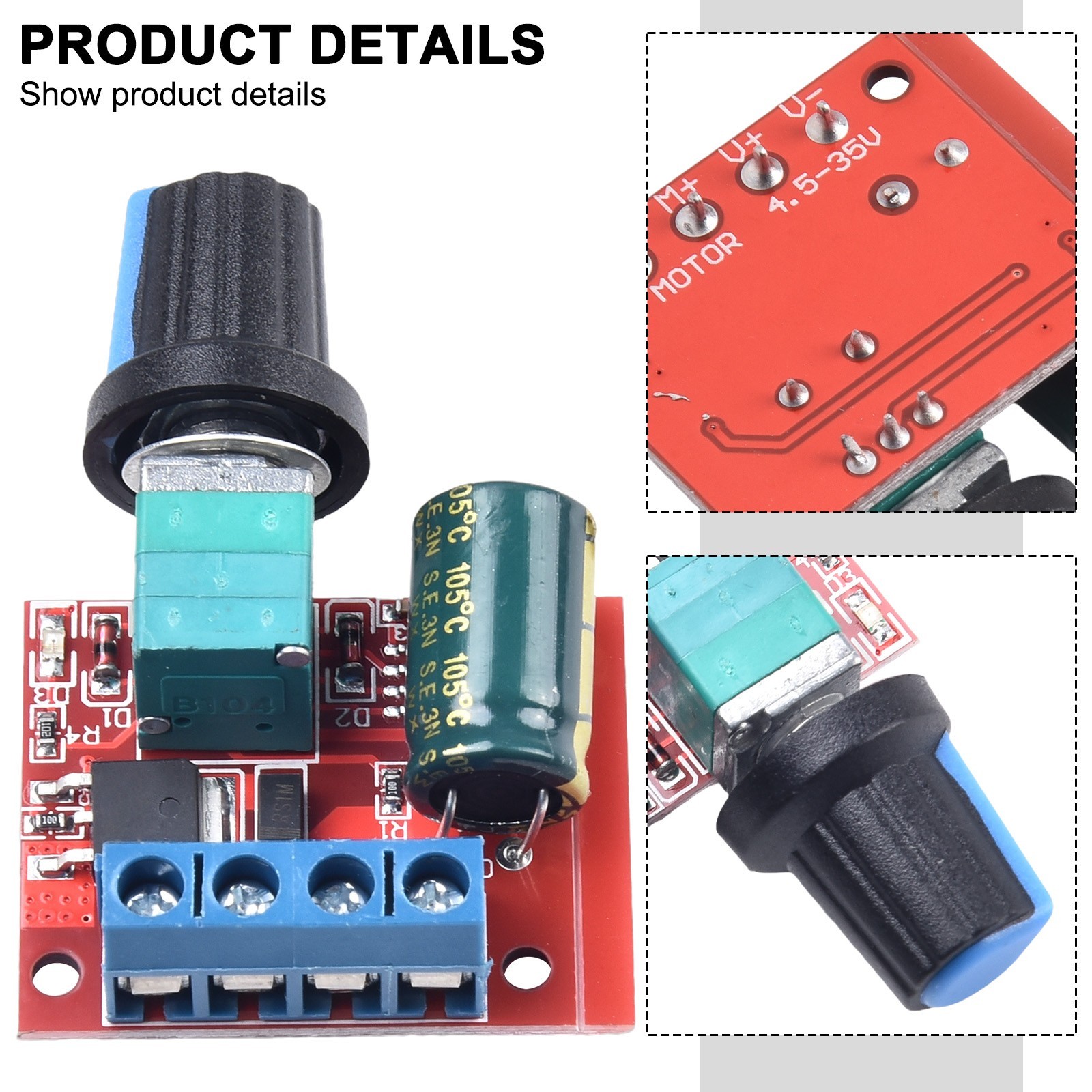 Advanced Control Switch for DC Motor Compact Design Adjustable Output