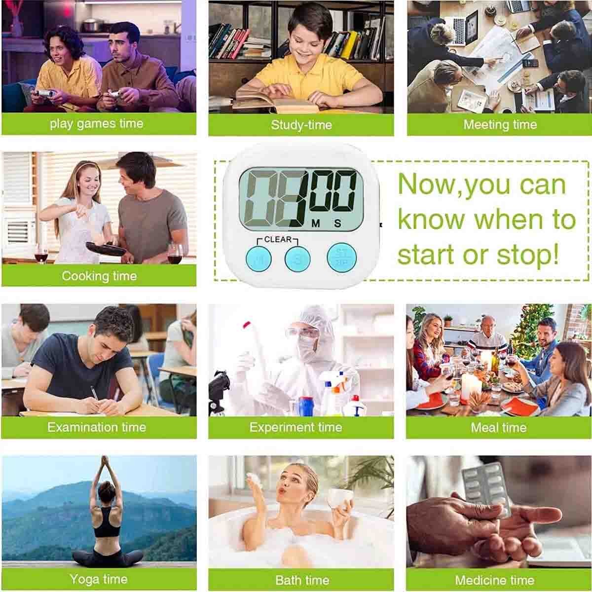 Multifunction LCD Digital Timer – Perfect for Gym, Cooking, Study & Office