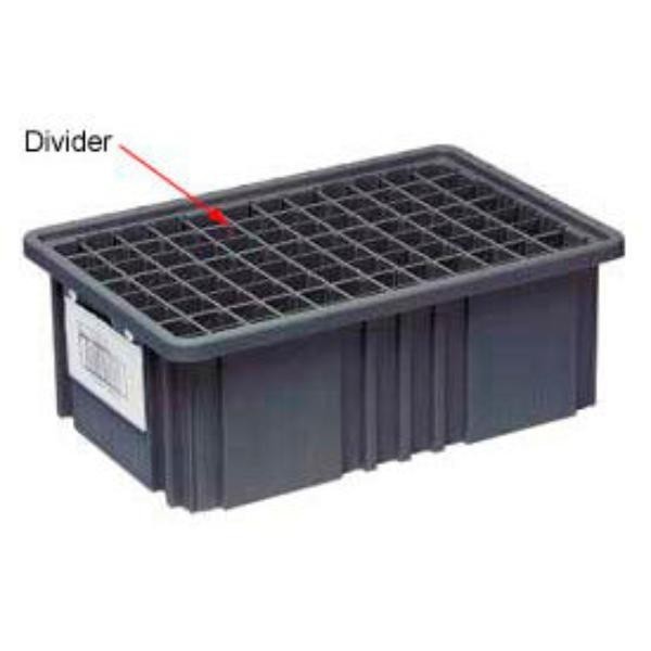 Conductive Dividable Grid Container Long Divider - DL92035CO - Black - Pack of 6