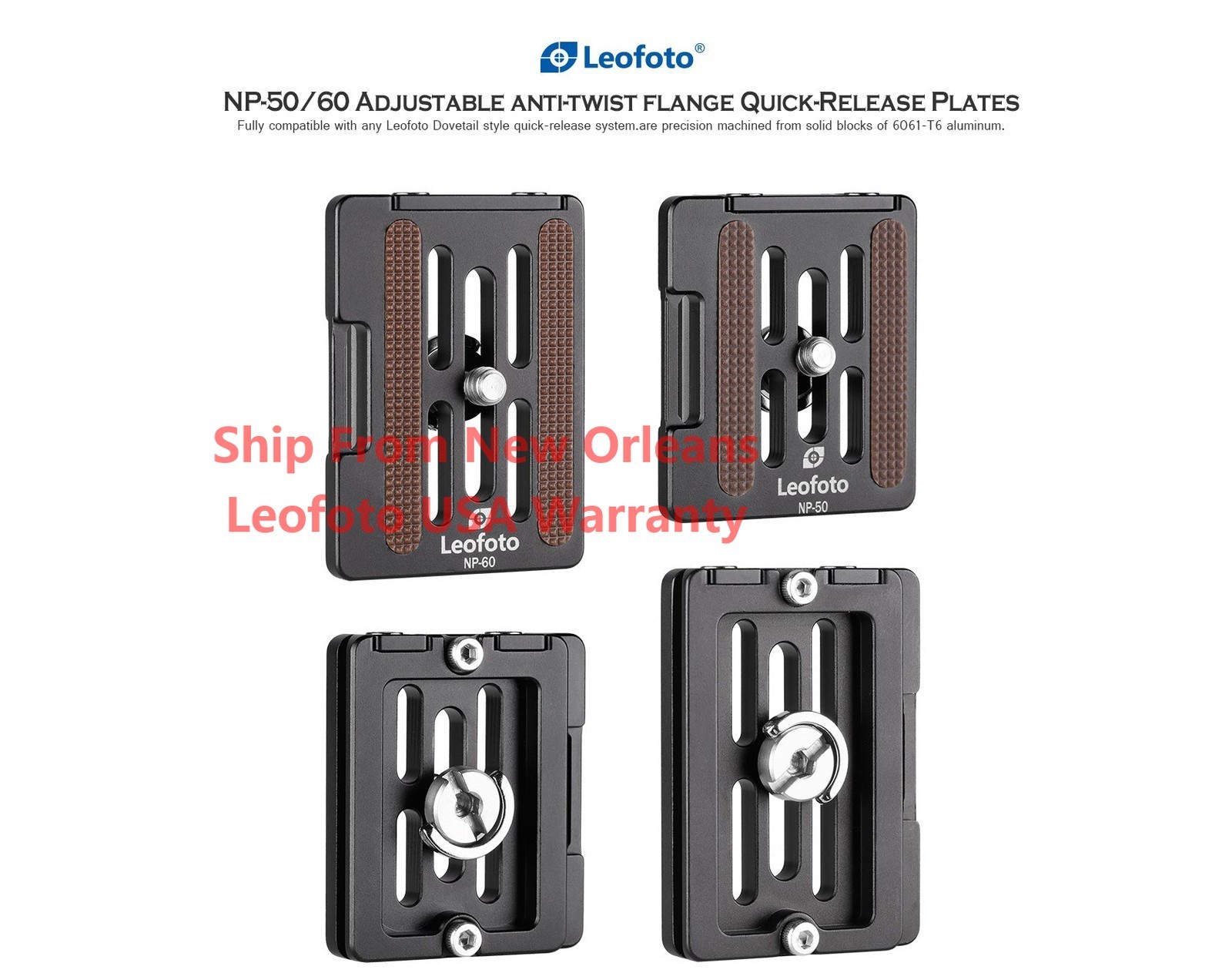 Leofoto NP-50 (50mm) / NP-60 (60mm) Universal Plate ARCA Compatible