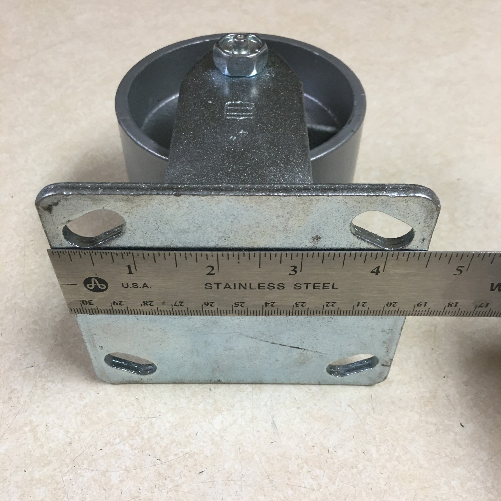 Wright 4" Steel Caster Wheel Set (2 Rigid, 2 Swivel) for Dumping Hoppers