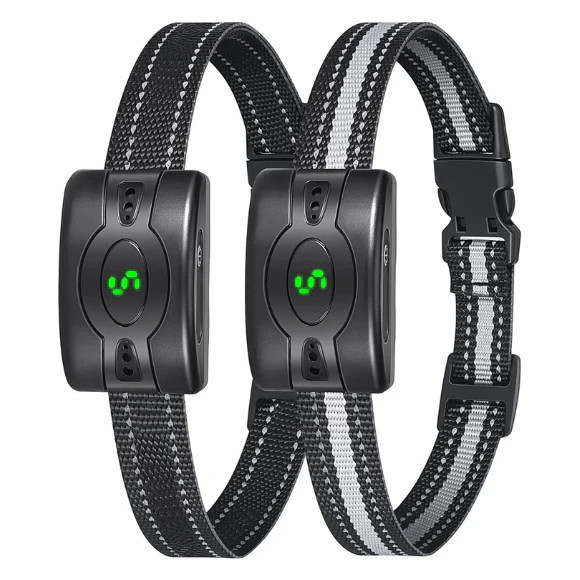 2 Pack Dog Bark Collar Rechargeable No Shock Anti Bark Collar Waterproof IP67