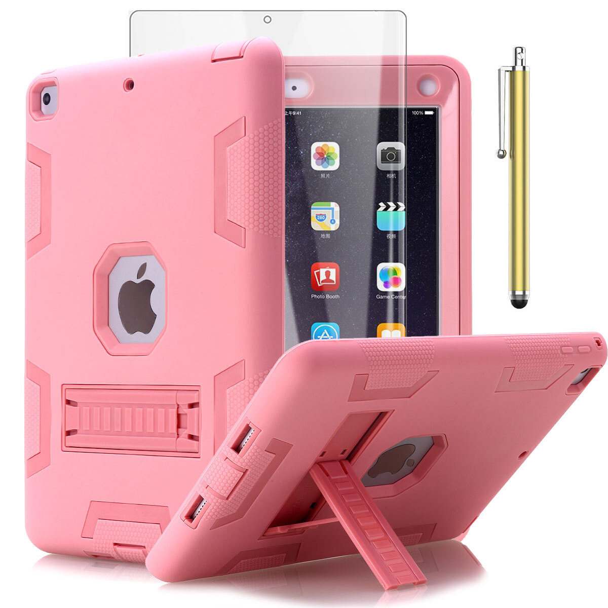 For iPad 6th/5th Gen Case 9.7" Shockproof Heavy Duty Cover + Screen Protector