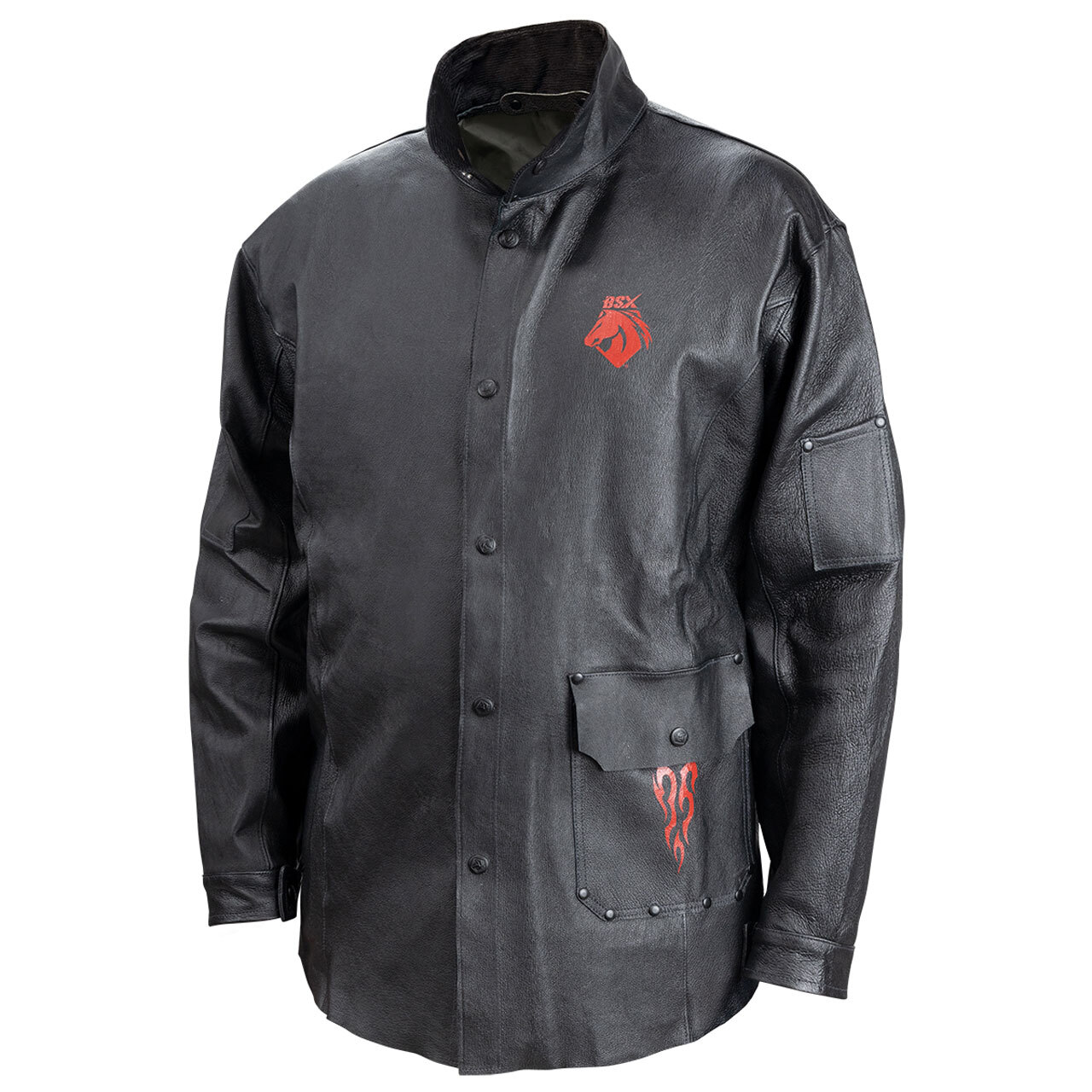 Black Stallion JL2035-BK BSX® Contoured Grain Pigskin Welding Jacket, Large