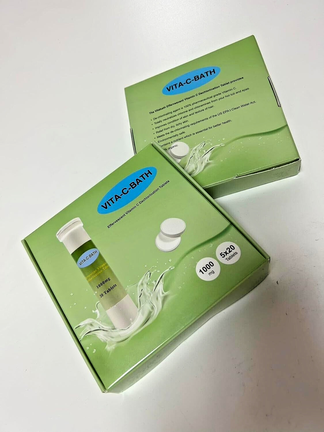 Vitamin C  Bath Dechlorination Tablets Effervescent Vitabath 200 Tablets 2 PACK