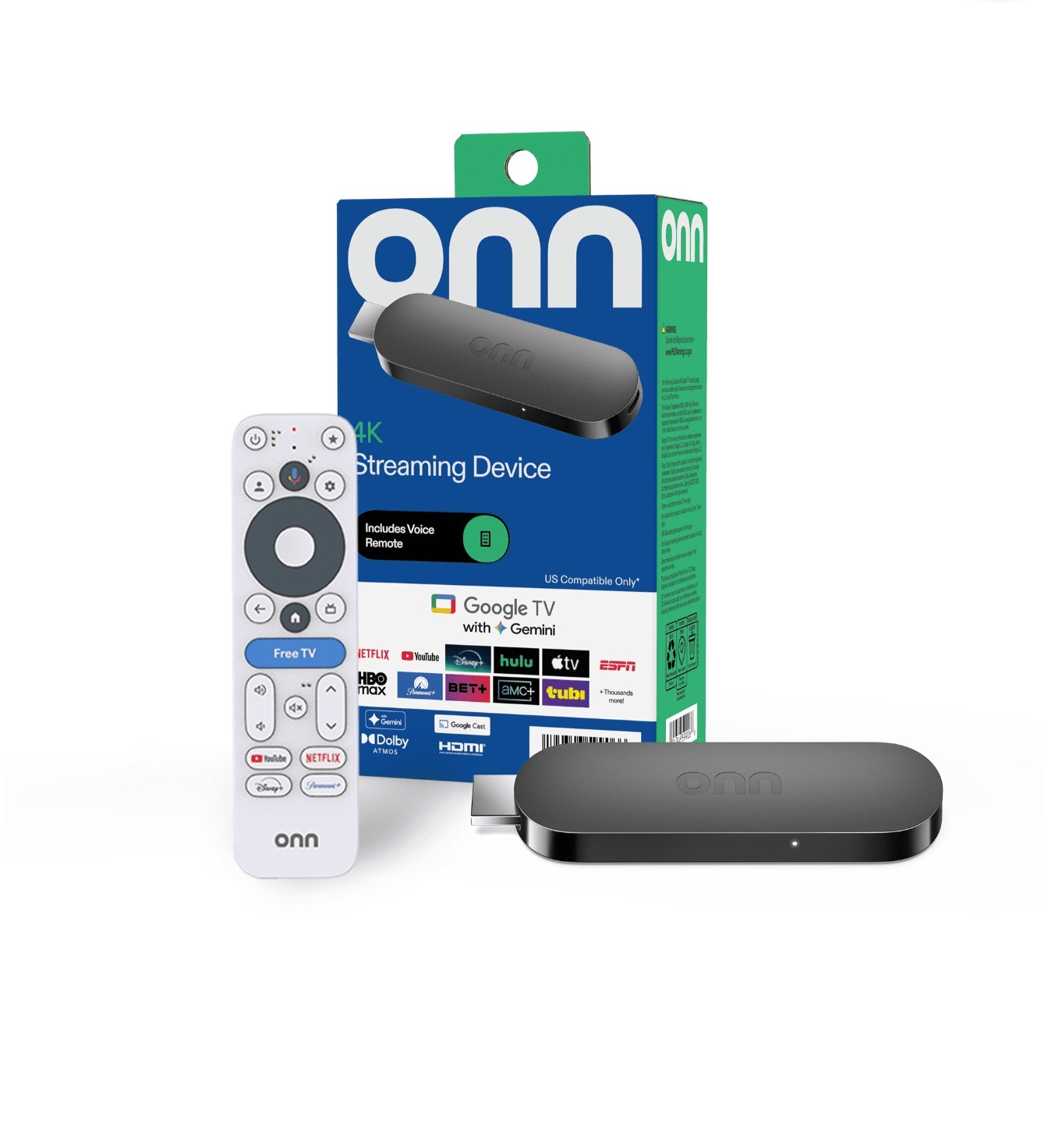 onn 4K Streaming Device Google TV with Gemini 2026 Model 8GB 2GB RAM Ultra HD