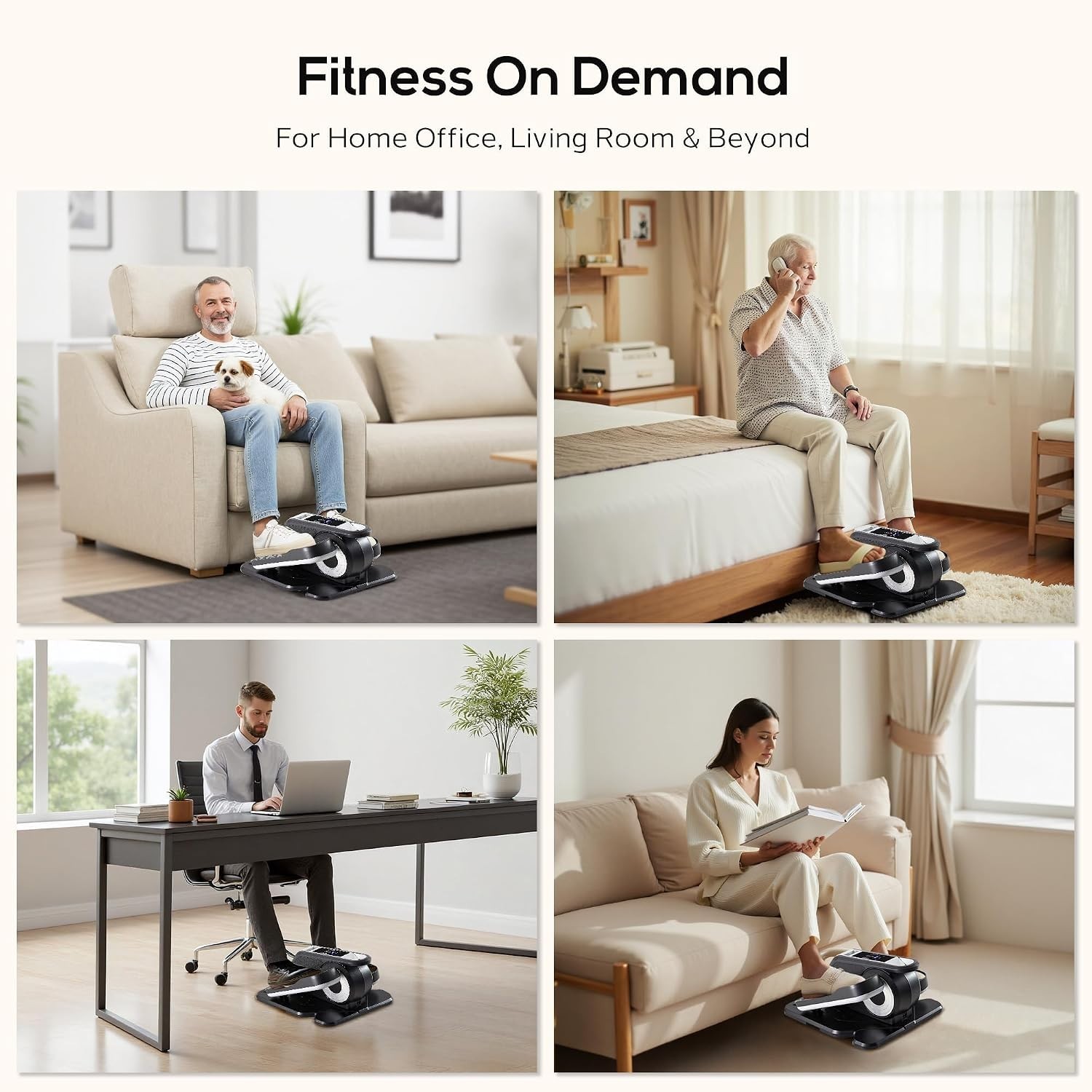 Under Desk Elliptical Machine with-Remote Control