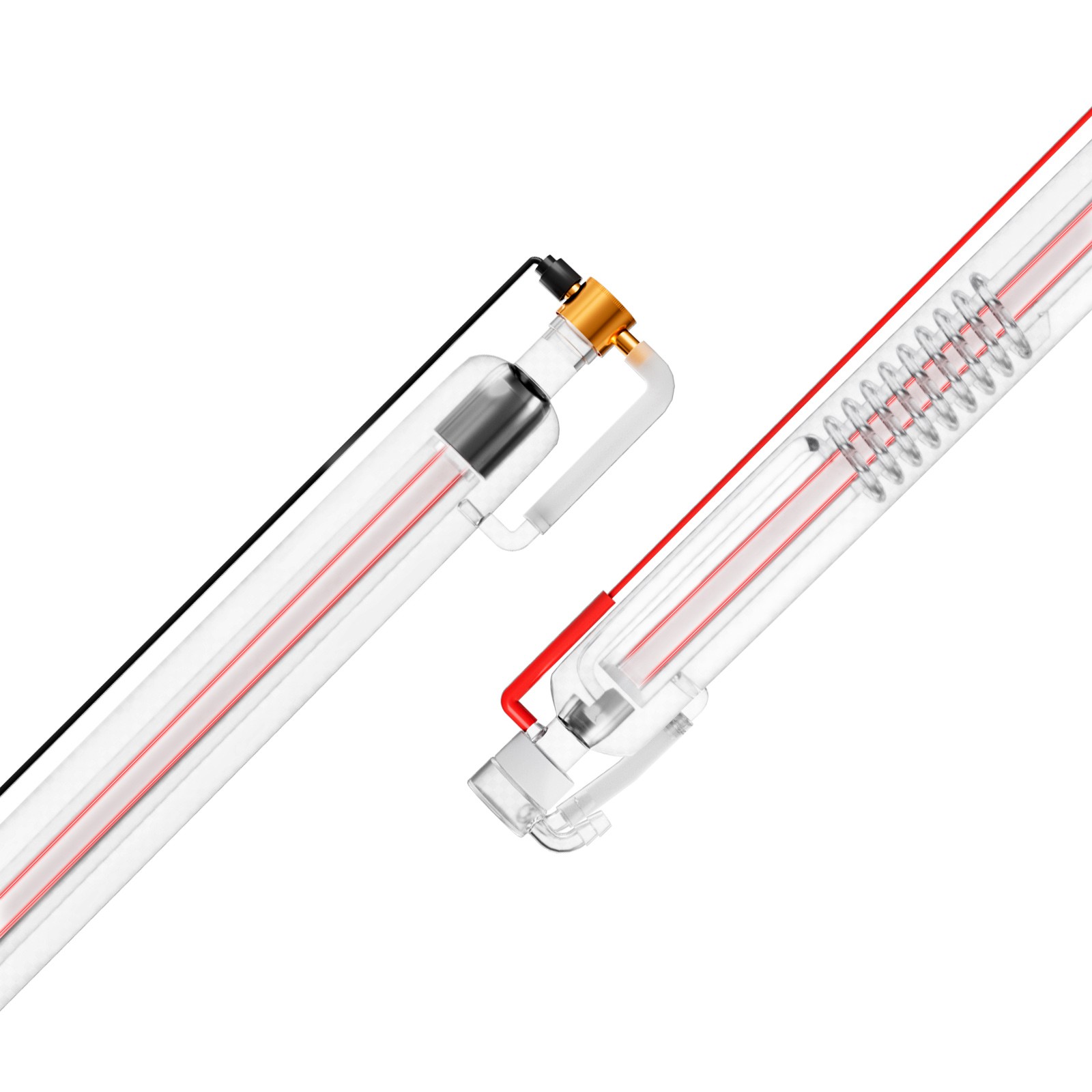 60-130W CO2 Laser Tube 49.2-65 in Borosilicate Glass Laser Cutter Tube