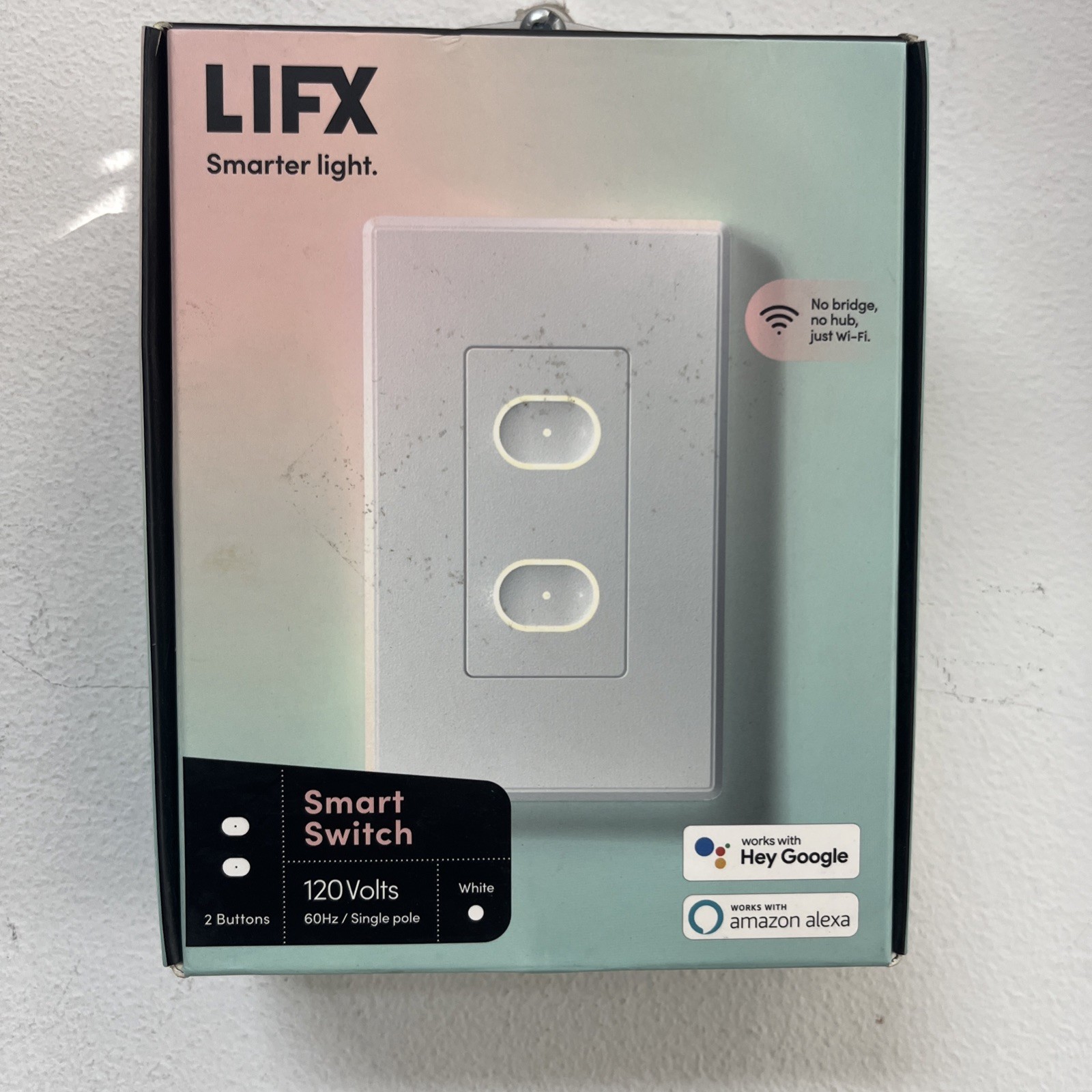 LIFX Smart Wi-Fi Connected White Touch Light Switch for Dimmable 210W LED and 65