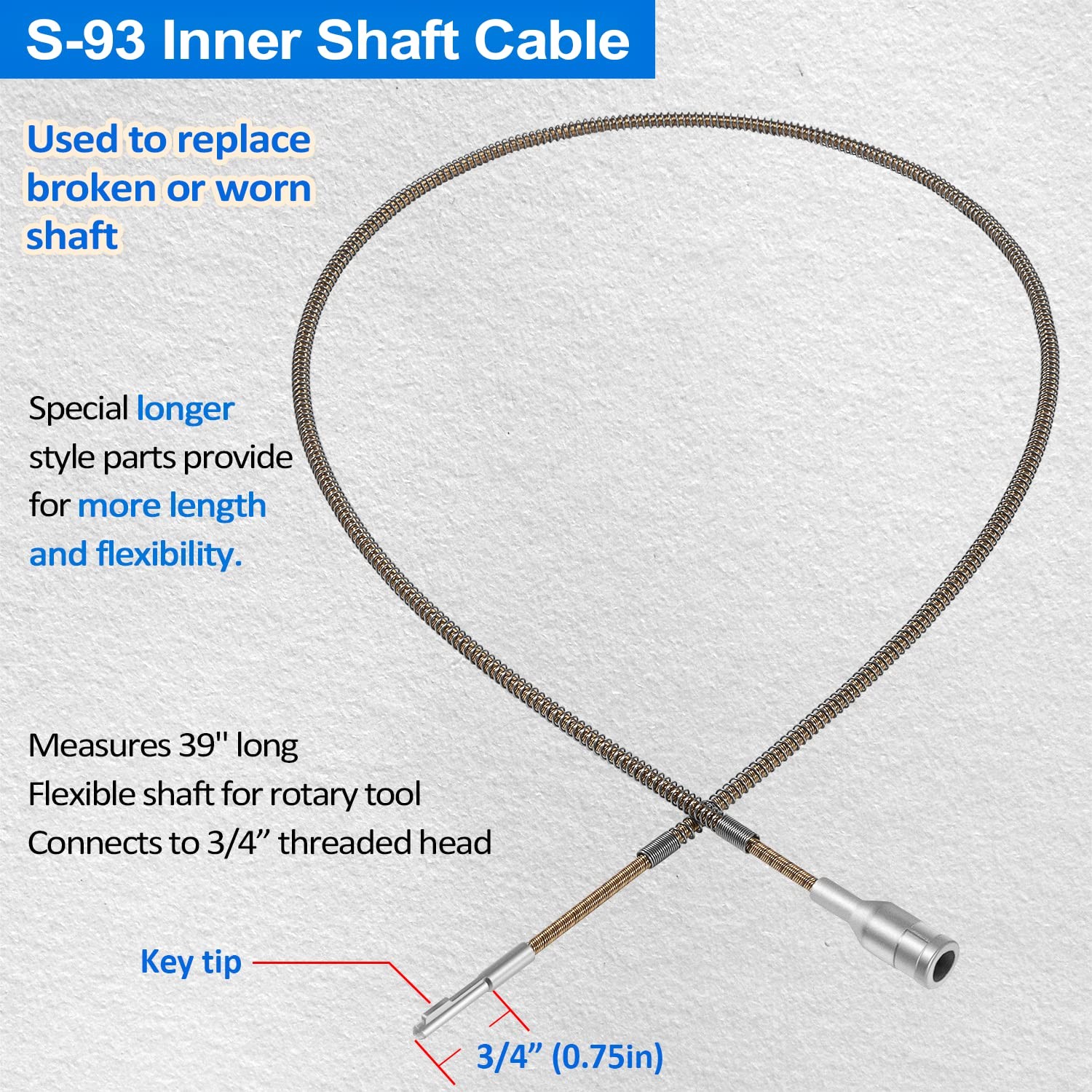for Foredom Flexshaft S-93 Inner Shaft Cable & S-77 Outer Sheath Set