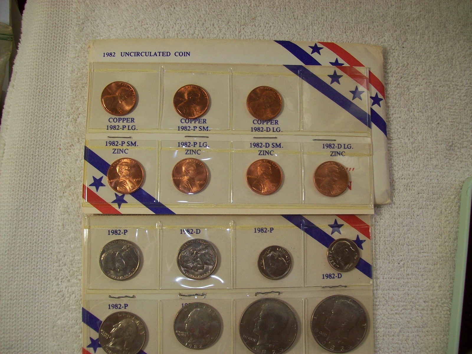 1982 P&D   MINT SET 15 COIN WITH 7 VARIETIES LINCOLN CENT