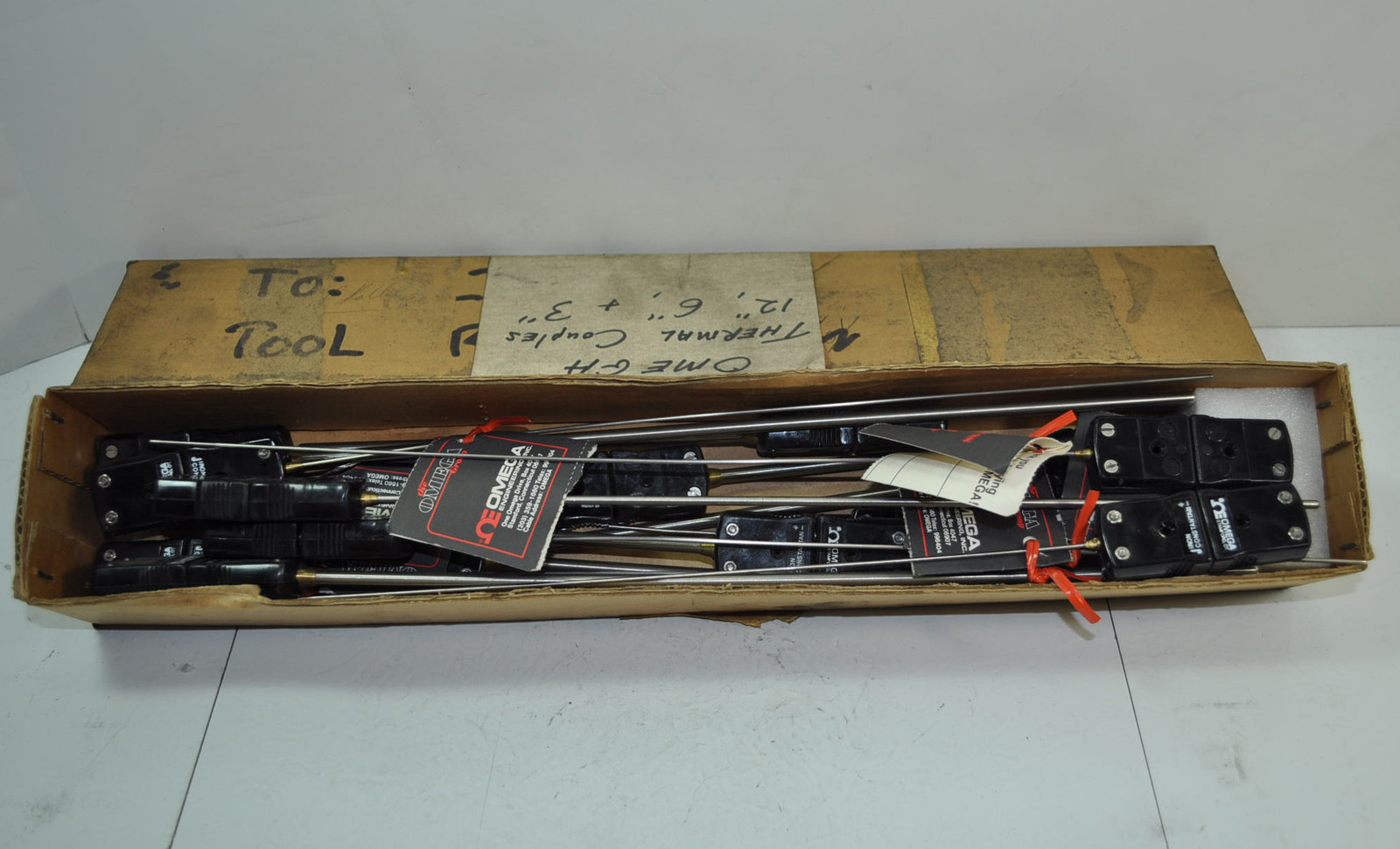 Variety LOT of 8 Omega Thermocouple Thermal Couples Probe 12" 6" 3" ICSS-116G 12