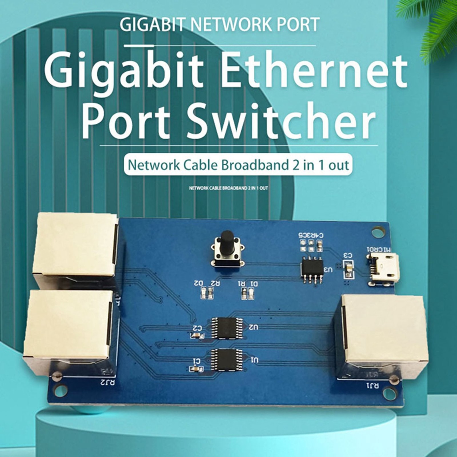2X Gigabit Ethernet Port Switcher Internal/External Switcher Cable2632