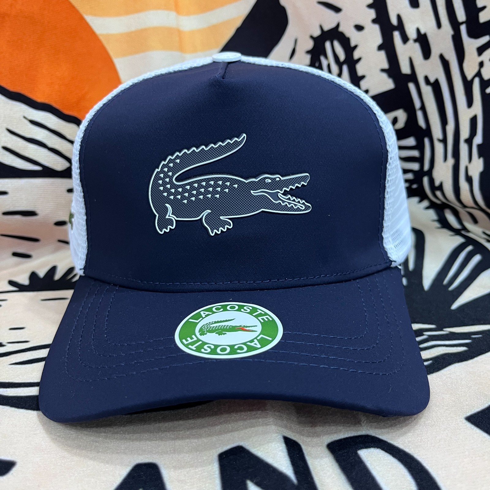 LACOSTE Men's Outdoor Adjustable Mesh Back Blue Baseball Cap