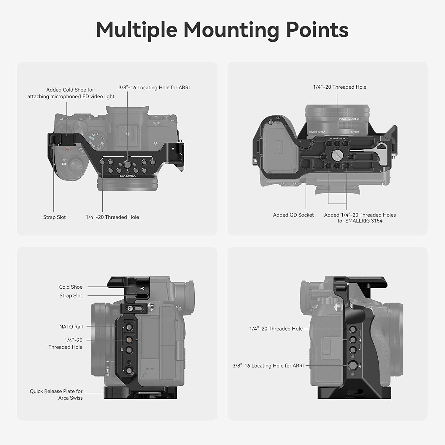 SmallRig Cage & Handle Kit for Sony Alpha 7 IV/A7S III/A 1/A7R IV/A7R V Camera