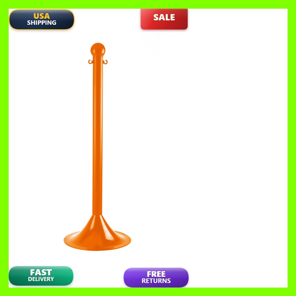 Mr. Chain 91512-6 Safety Orange Stanchion 2" x 41" 6-Pack