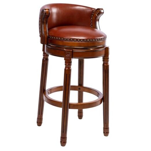Bar Stools Rubber Wood Counter Height Bar Stool Seat Height 29.5 in Brown