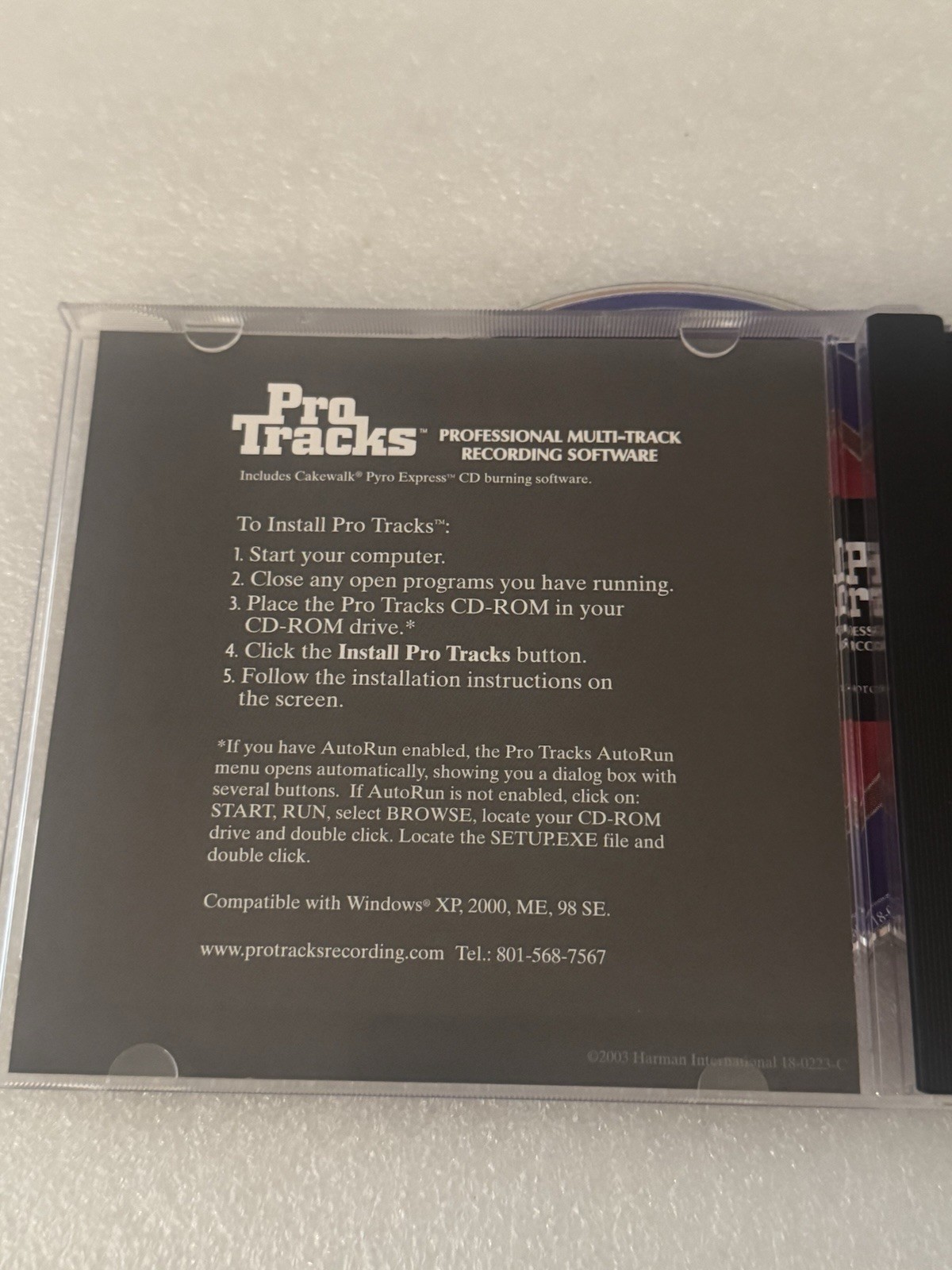 Pro Tracks Professional Multi Track Recording Software 2003 Media Vintage