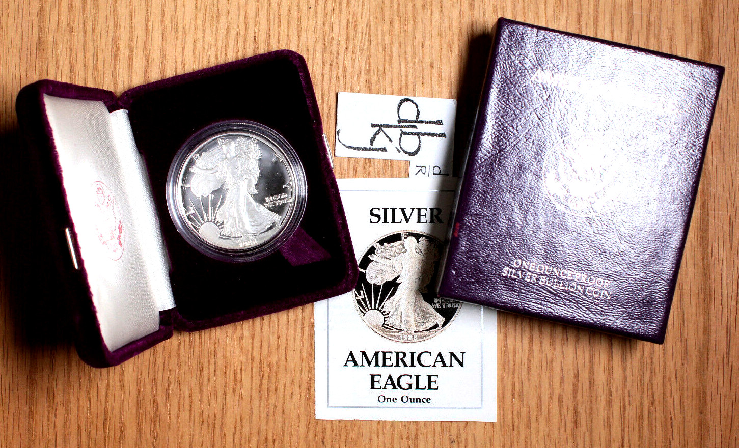 1988 S Proof Silver American Eagle $1 - Deep Cameo - OGP/COA