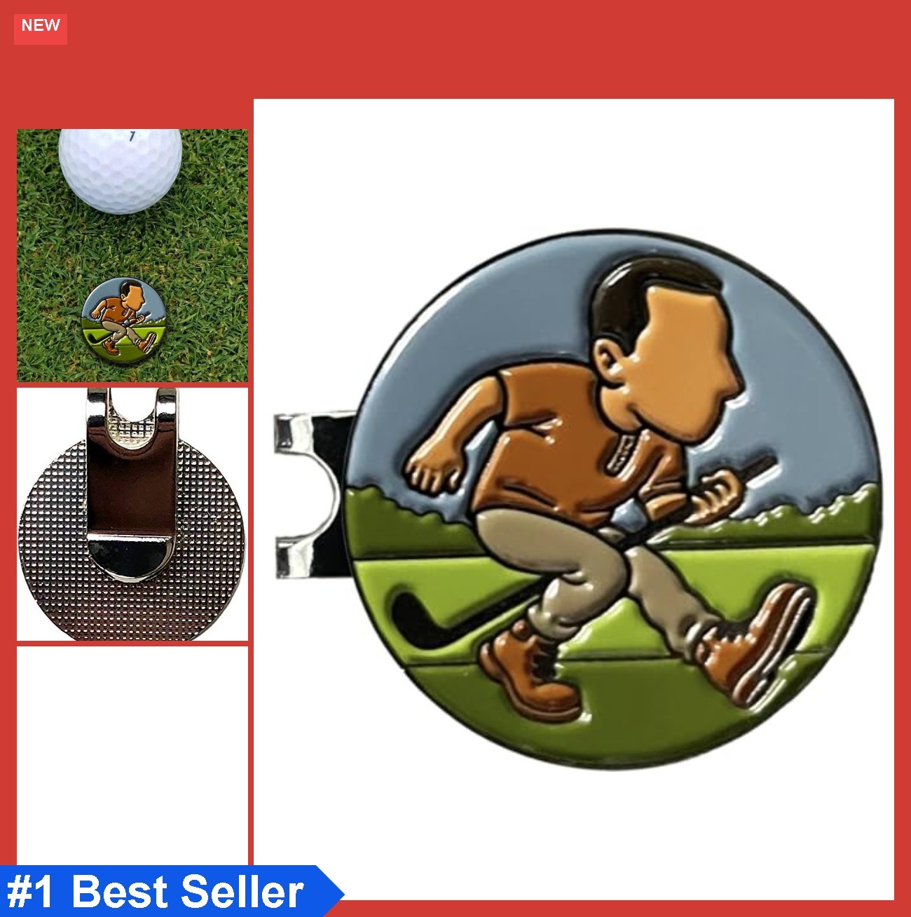 Golf Hat Clip Enamel Magnetic Ball Marker Zinc Alloy Nickel Plated Clip On Hat