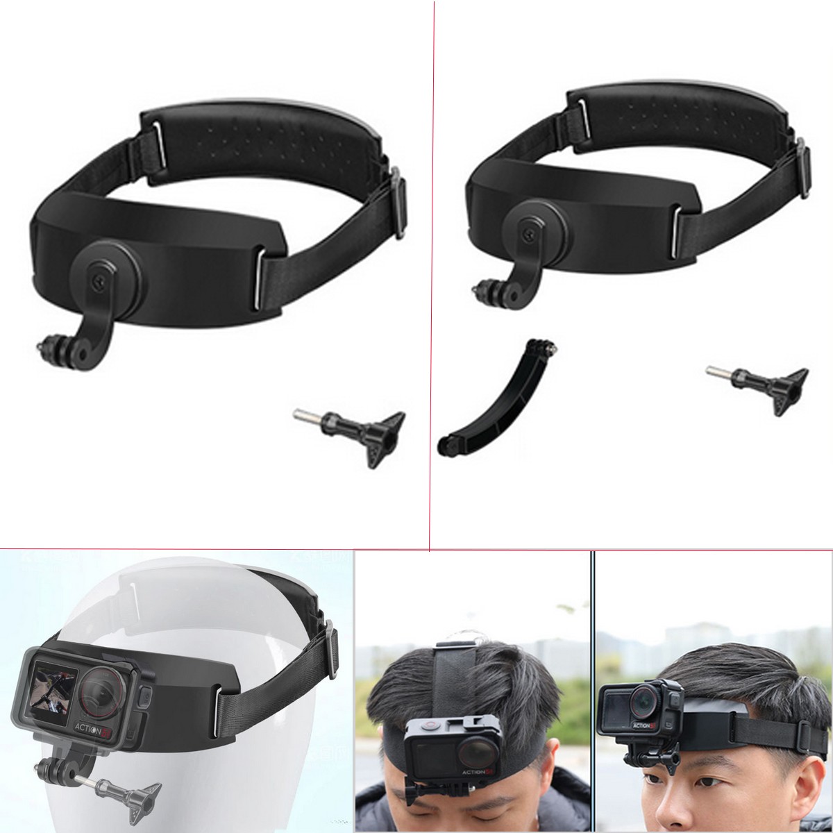 Camera Headband Bracket Wearable Mount Hands-free Fit For DJI Action 5 Pro/4/3/2