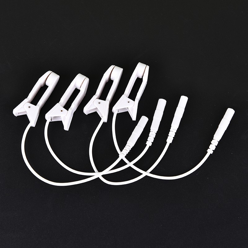 2pcs 2.0mm ear pain relief clip tens electrode lead wire connecting cablR=t=