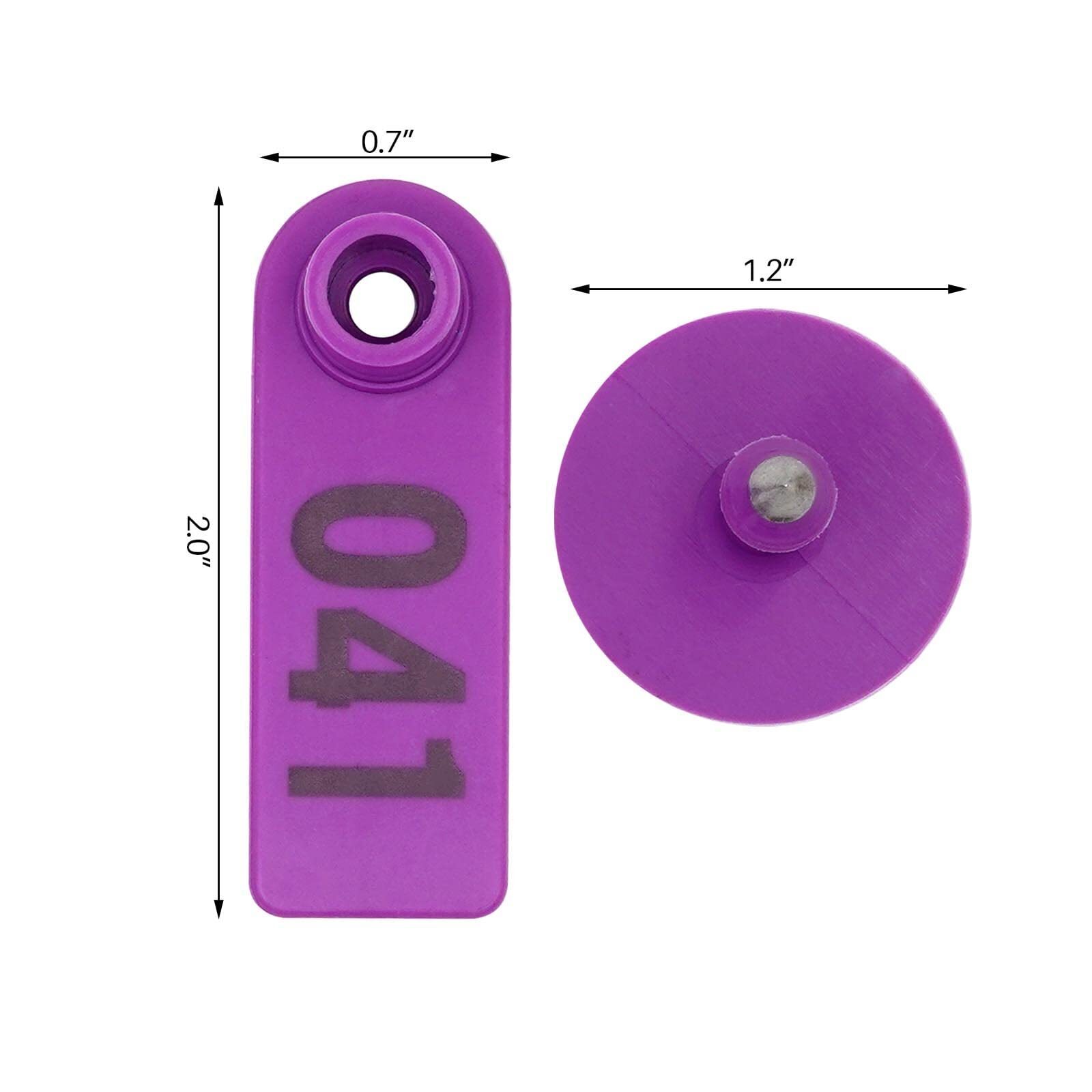 Numbered Ear Tags 001-100 Count Plastic Livestock Ear Tags with Numbers