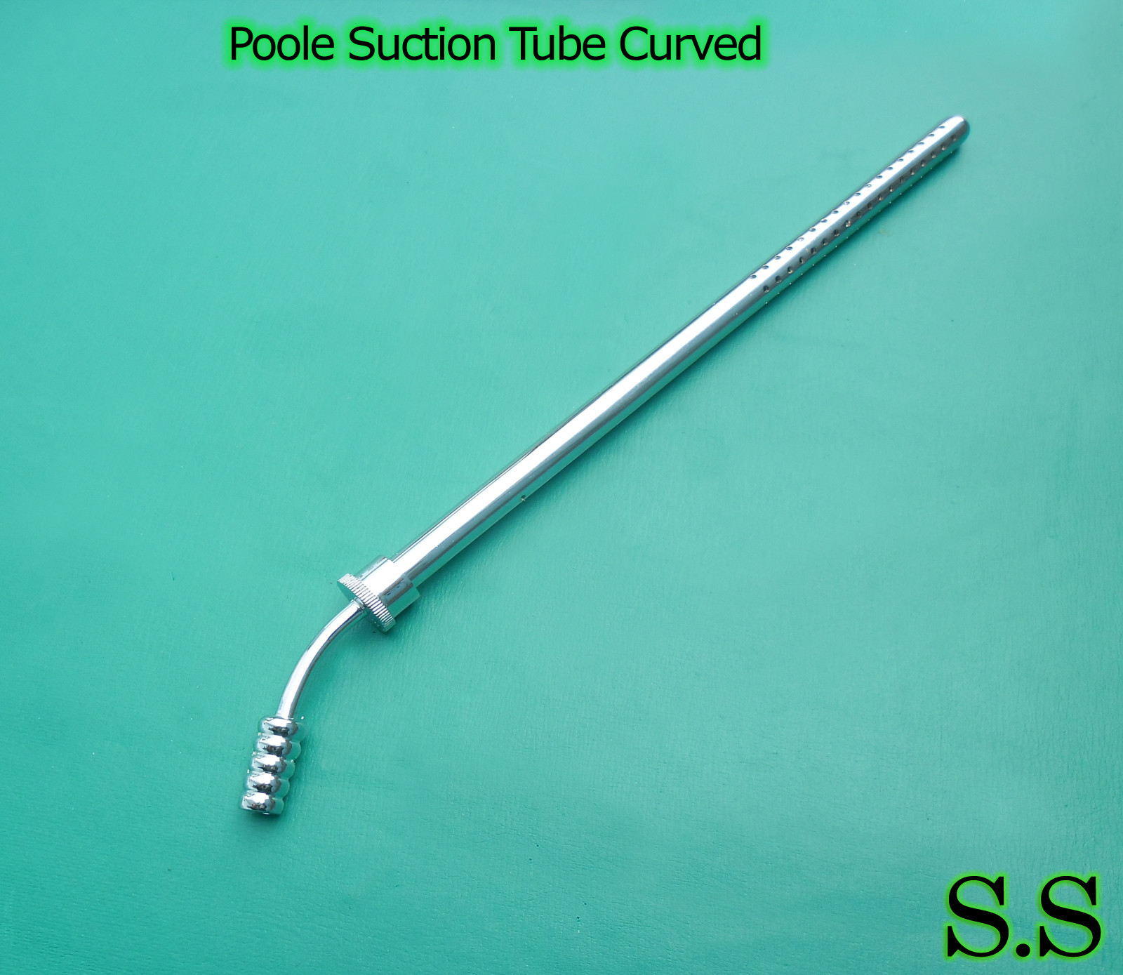 2 POOLE Suction Tube 16 Fr & 30 Fr  Curved Surgical Instruments