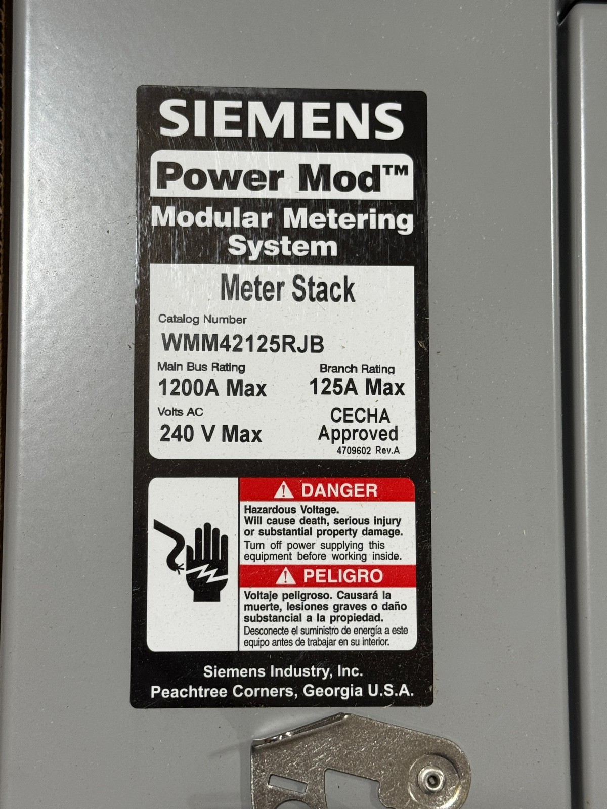 Siemens WMM42125RJB Modular Metering System Ringless 4-Stack 125A Each 240V New
