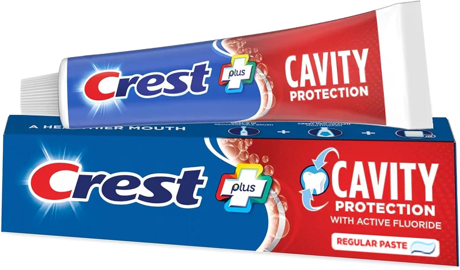 (Pack of 4) Crest Plus+ Cavity Protection Toothpaste Regular - 8.2 Ounce
