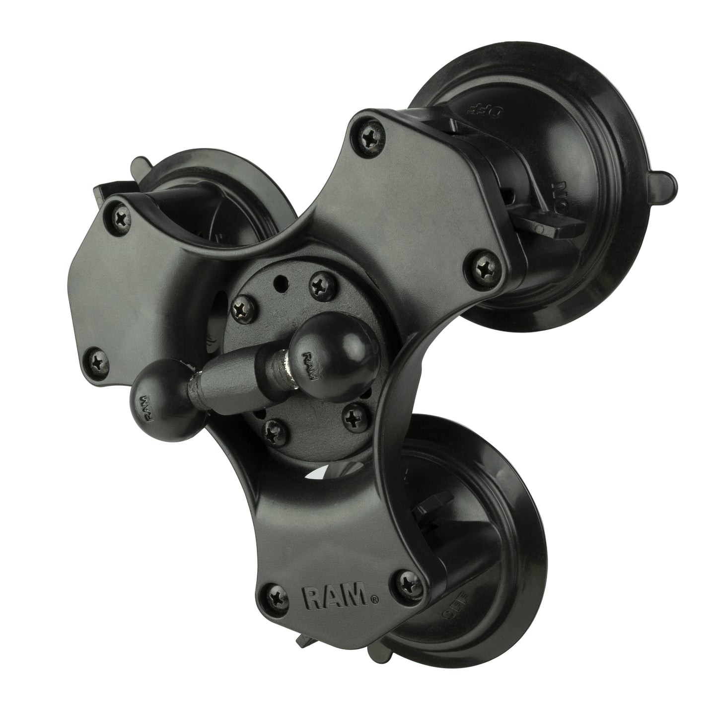 RAP-B-217-365-224-1U  RAM Twist-Lock Triple Suction Cup Double Ball...