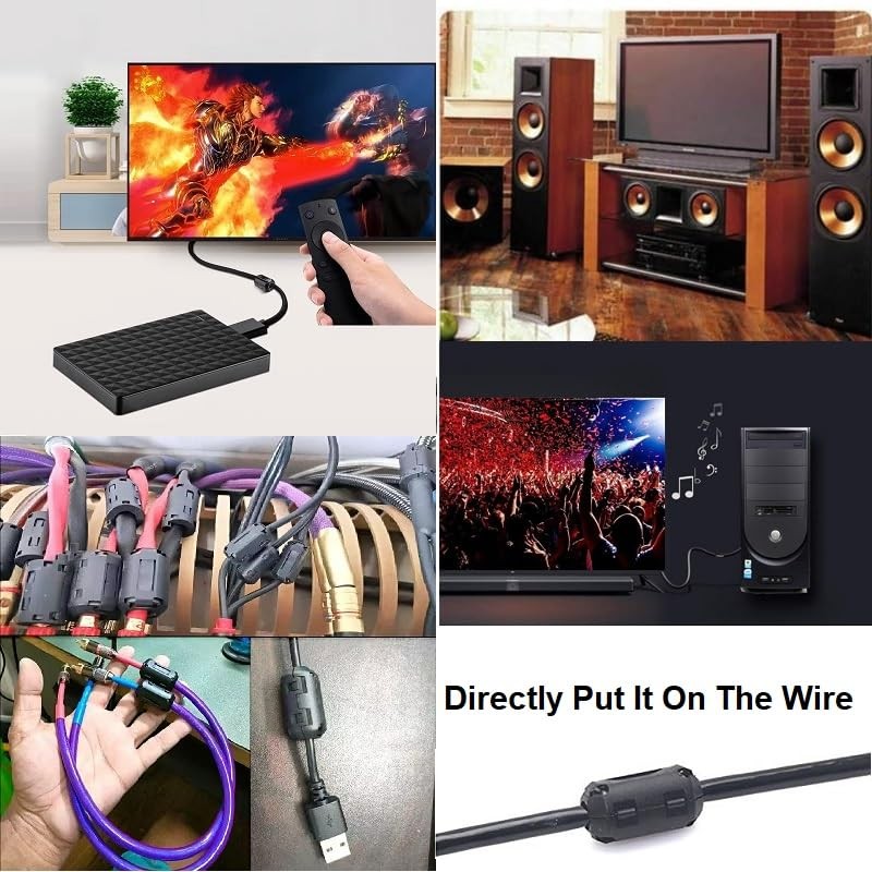 Clip-on Noise Filter,[10pcs 9.0mm] Anti-Interference High-Frequency Ferrite C...