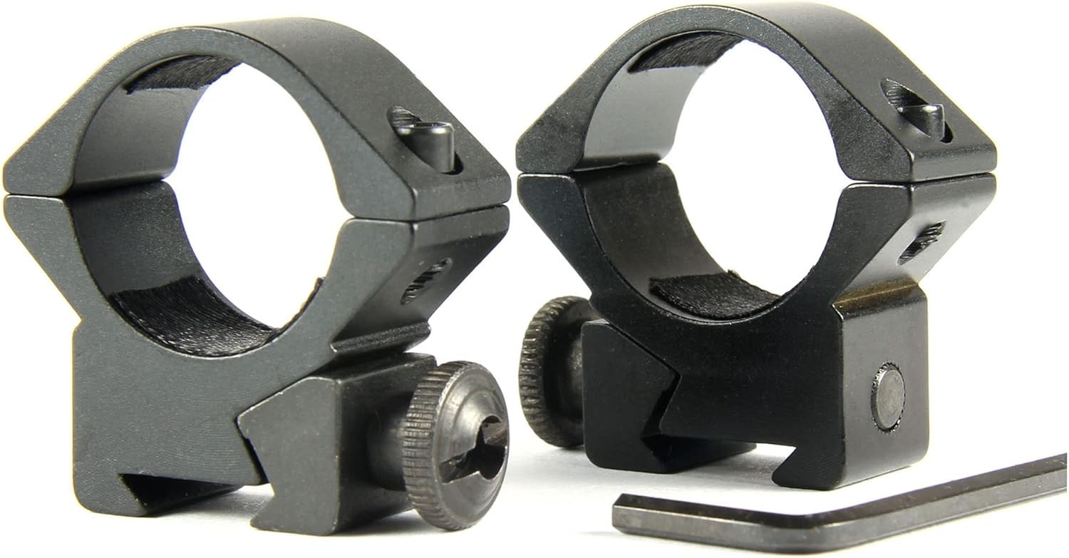 TACFUN 1 Pair 1 inch Ring Low Profile Scope Rings - 3/8" Dovetail Mount