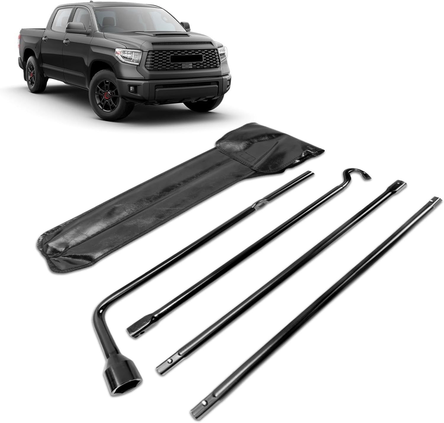 Spare Tire Tool Kit with Tire Jack Handle and Wheel Lug Wrench Compatible