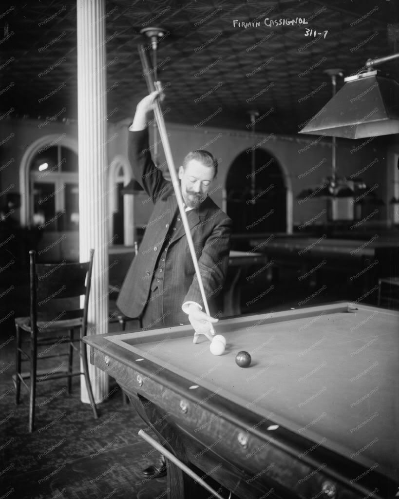 French Billiards Champ Cassignol 1890s 8" - 10" B&W Photo Reprint 4