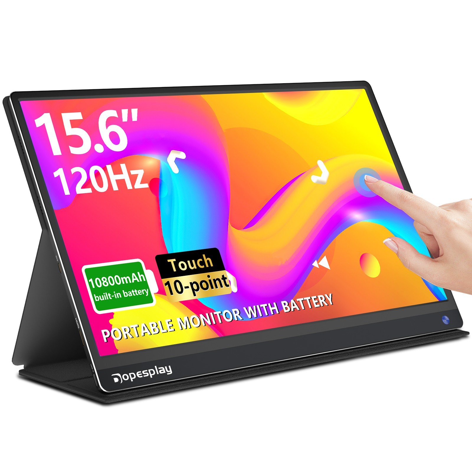 120Hz 15.6" USED Portable Monitor Touch Screen IPS LCD 1080P FHD 5000mAh Gaming