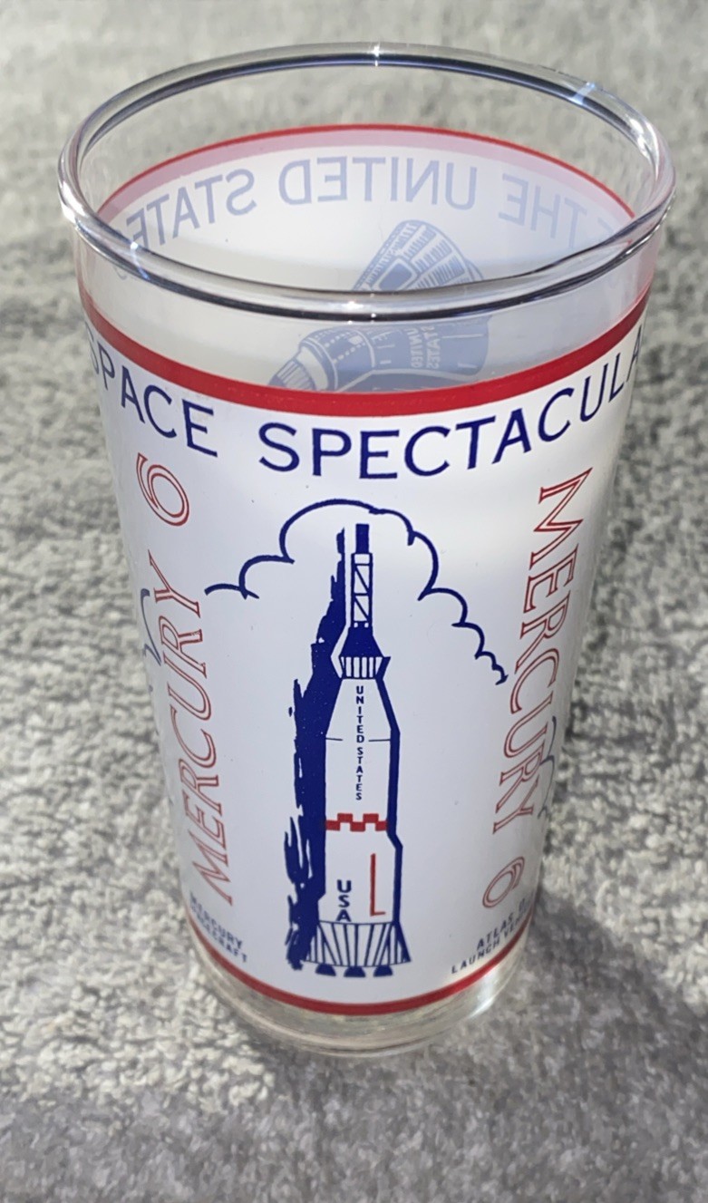 VTG NASA Space Spectaculars of the U.S. "Mercury 6" Souvenir Glass Free Ship N